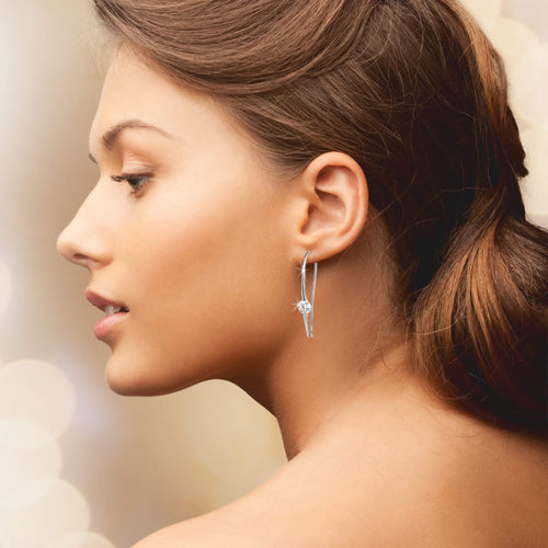 Daniel Steiger Lumnious Moissanite Silver Threader Earrings