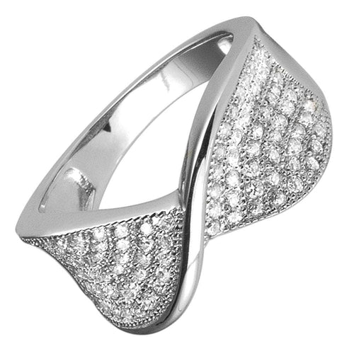 Daniel Steiger Pave Twist Rhodium Ring