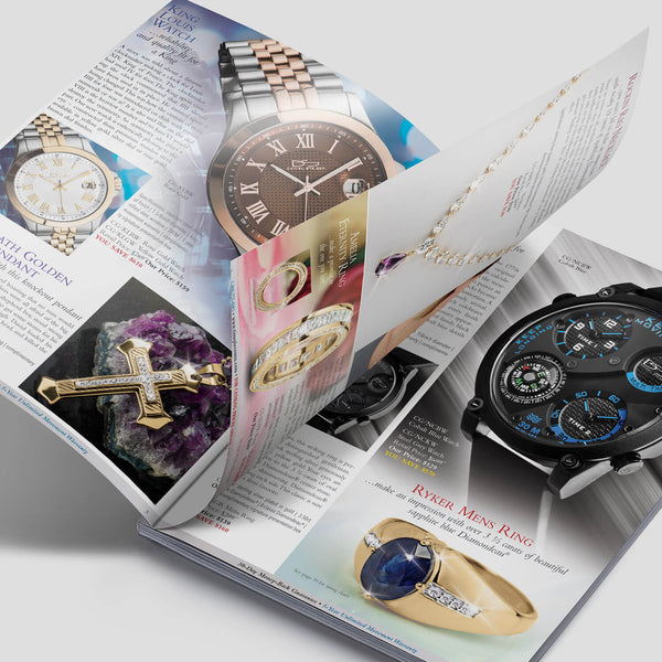 Timepiece International - Shop the Catalog. Watches and Rings inside a magazine
