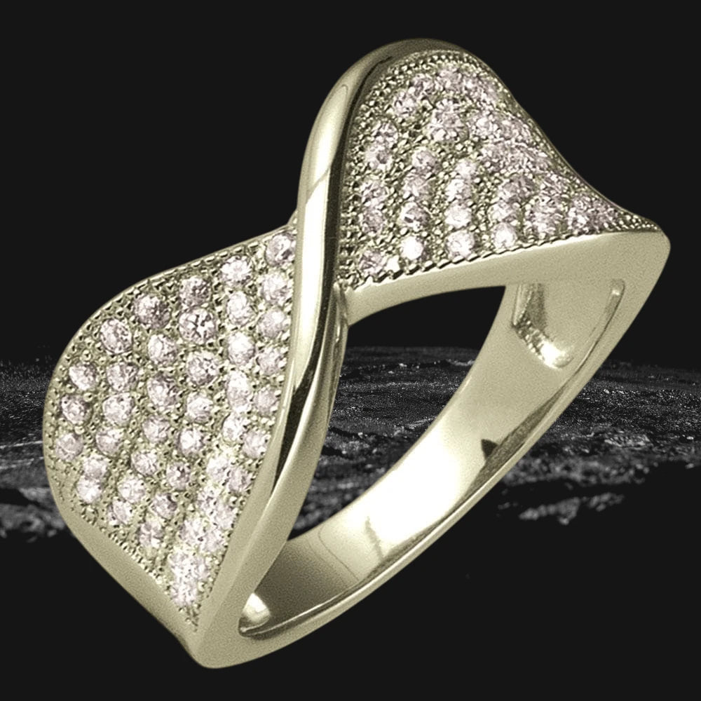 Daniel Steiger Pave Twist Rose Gold Ring