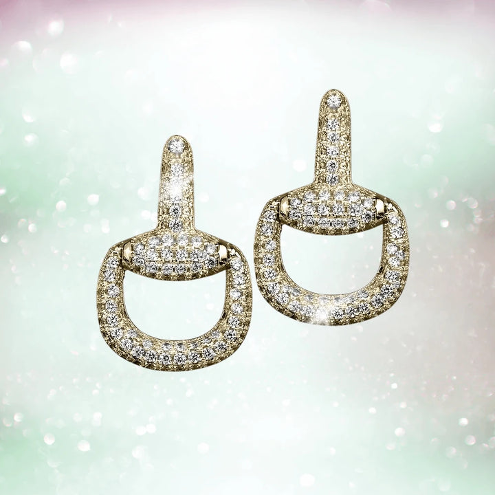 Finezia Earrings crafted in sterling silver with gold plating, featuring a sparkling pave design for women’s elegant jewelry collection.