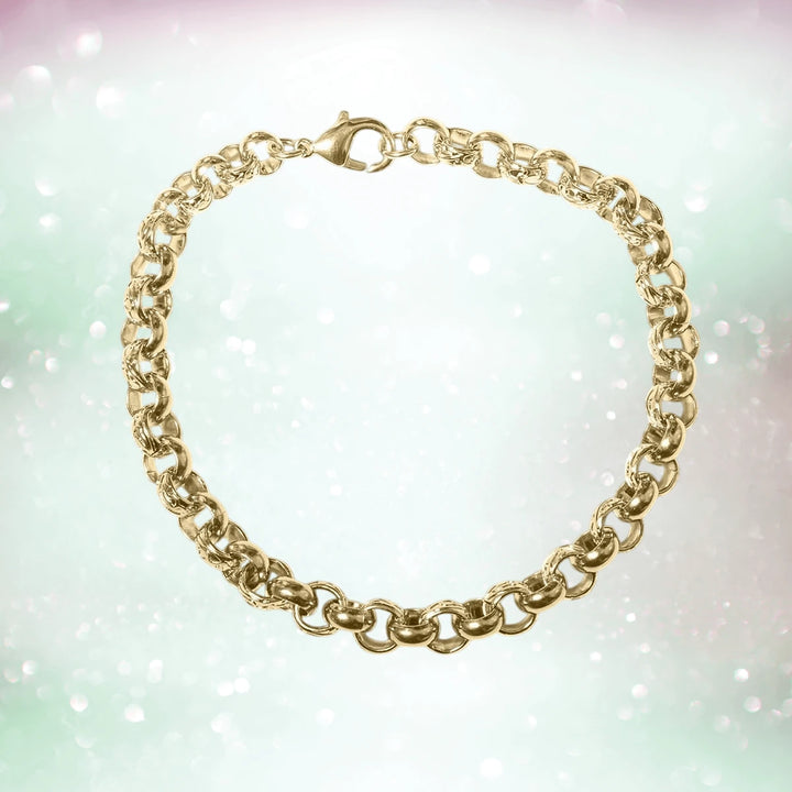 Maxus Golden Steel Bracelet for men featuring a bold gold plated stainless steel chain design with a secure lobster clasp, ideal for stylish jewelry collections.
