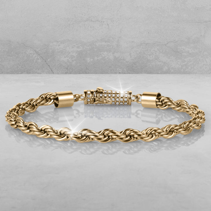 Viper Twist Rope Collection gold tone twisted rope bracelet with sparkling crystal clasp and elegant jewelry detail up to 75 percent off retail