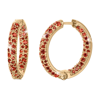 Daniel Steiger Twilight Prismatic Rich Red Hoop Earrings