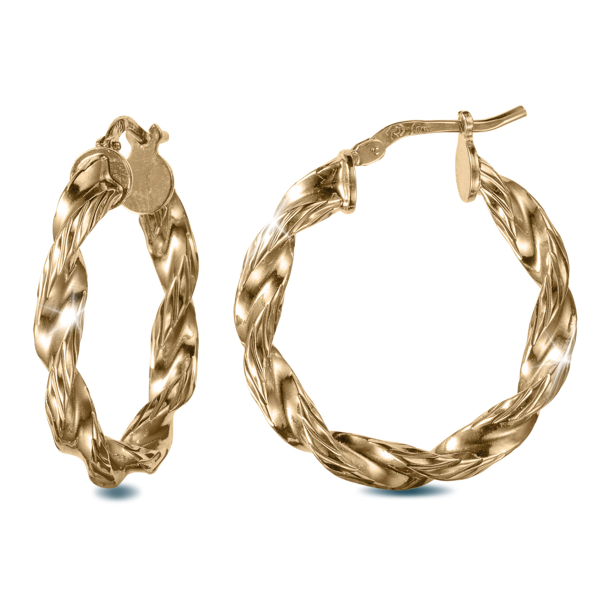 Daniel Steiger Golden Waves Diamond Cut Earrings