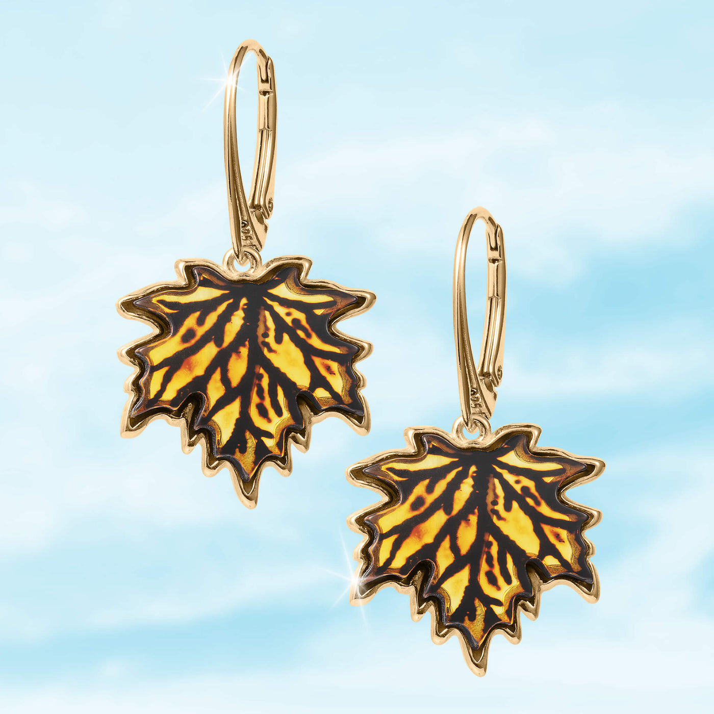 Daniel Steiger Amber Leaf Earrings