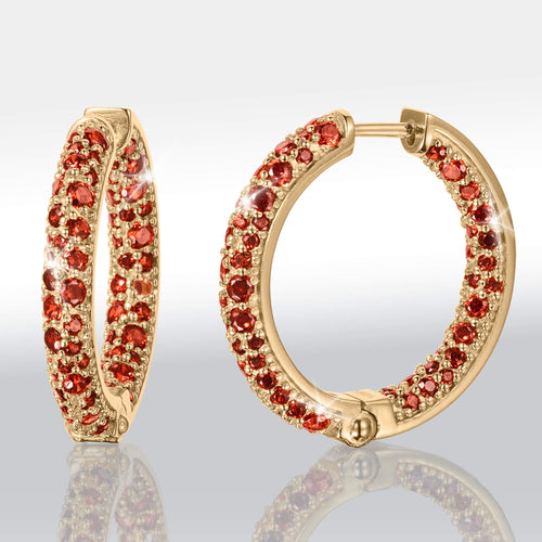 Daniel Steiger Twilight Prismatic Rich Red Hoop Earrings