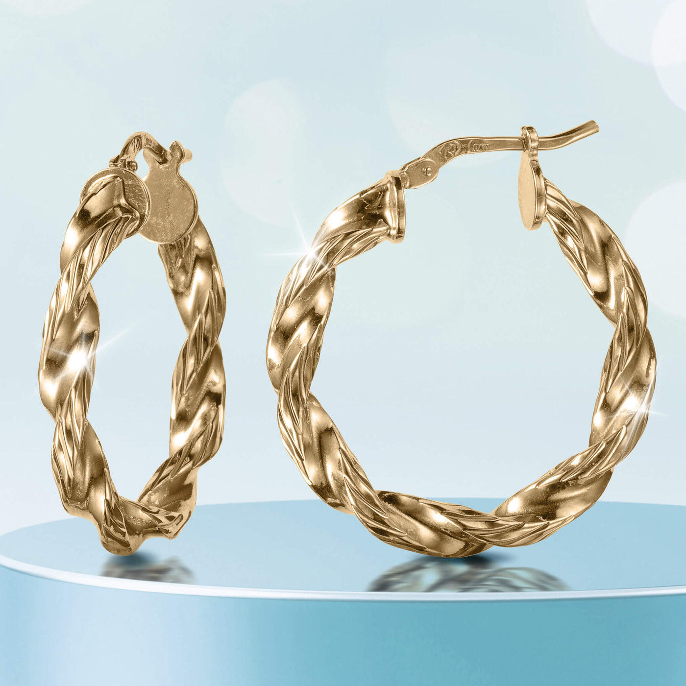 Daniel Steiger Golden Waves Diamond Cut Earrings