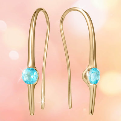 Daniel Steiger Serene Swiss Blue Topaz Threader Earrings