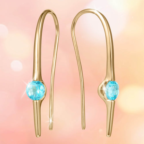 Daniel Steiger Serene Swiss Blue Topaz Threader Earrings