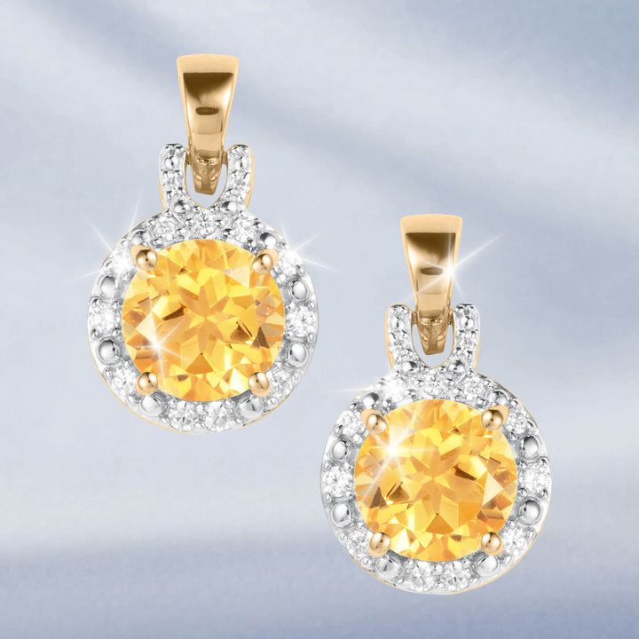 Golden Glow Collection gold and crystal drop earrings with faceted yellow gemstones Up To 75% Off Retail