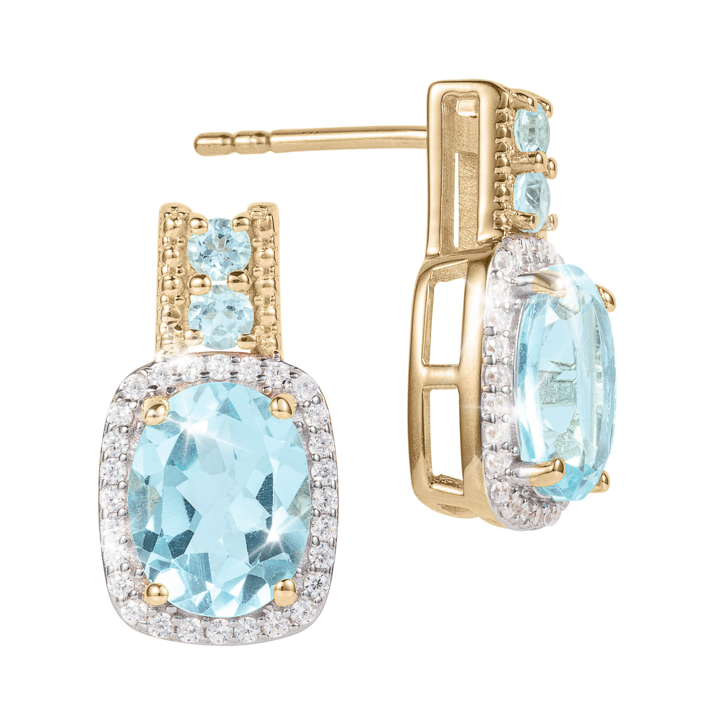 Daniel Steiger Golden Serenity Blue Topaz Earrings