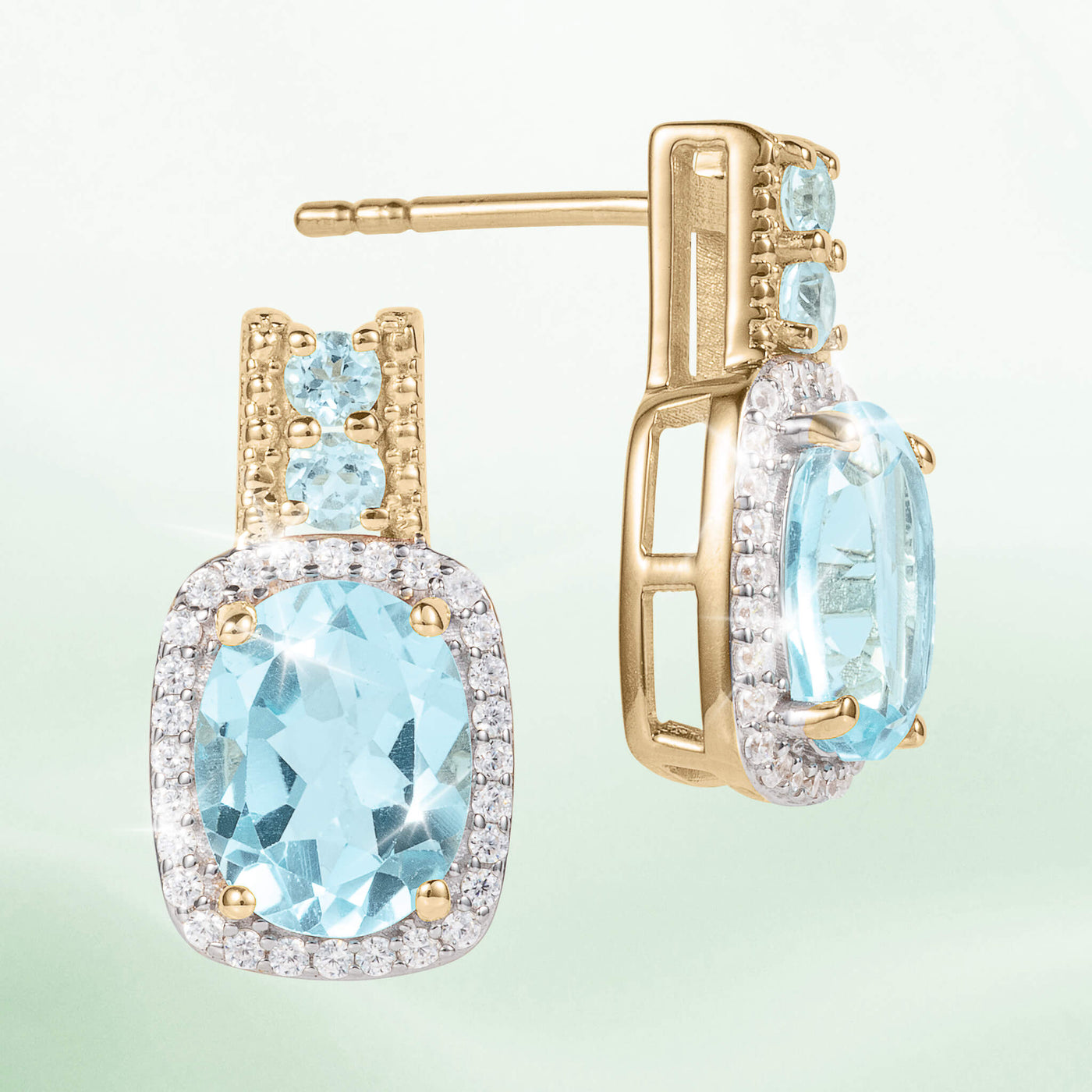 Daniel Steiger Golden Serenity Blue Topaz Earrings