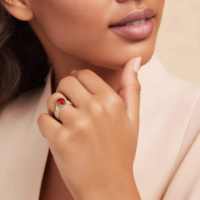 Daniel Steiger Enchanted Rose Red Ladies Ring