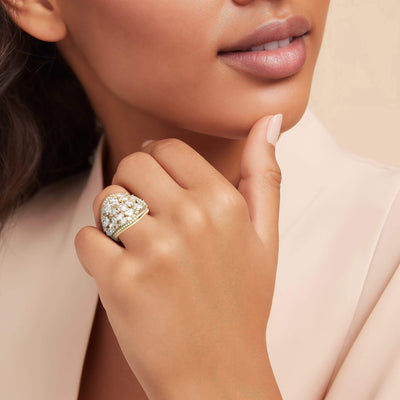 Glittering Mosaic Ladies Ring