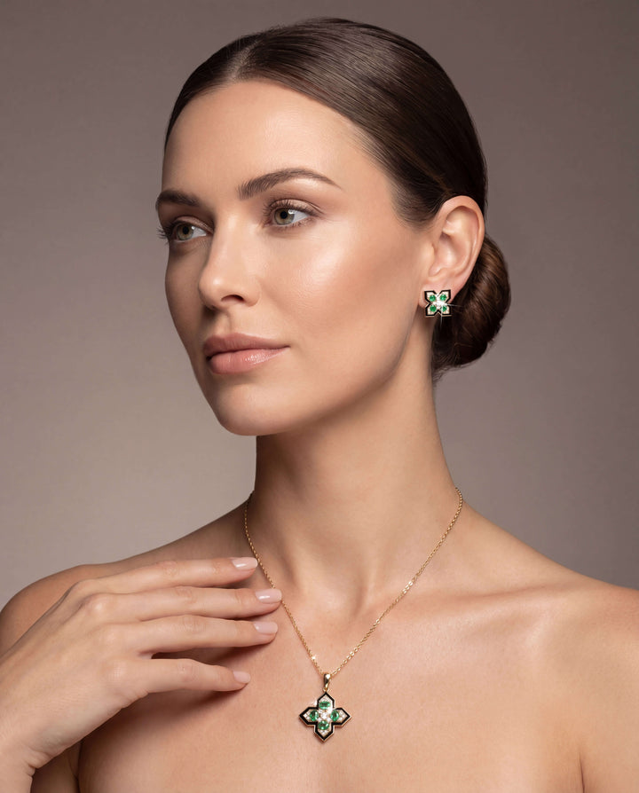 Daniel Steiger Emerald Eclipse Earrings