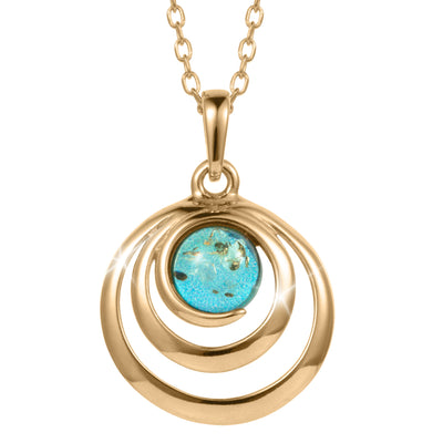 Baltic Lagoon Pendant gold tone necklace with a round turquoise center and flowing spiral design for an elegant jewelry look Up To 75% Off Retail