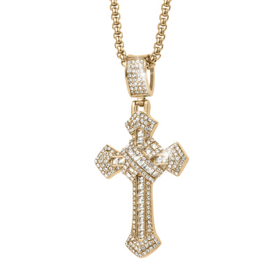 Redemption Pendant gold cross necklace with sparkling crystal accents and detailed design Up To 75% Off Retail