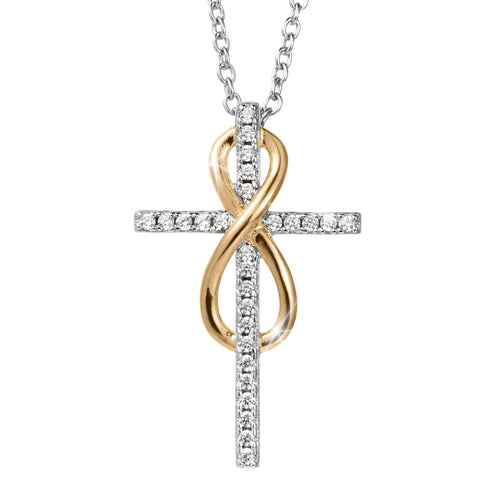 Golden Infinity Cross Pendant