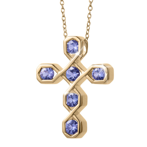 Amani Tanzanite Cross Pendant