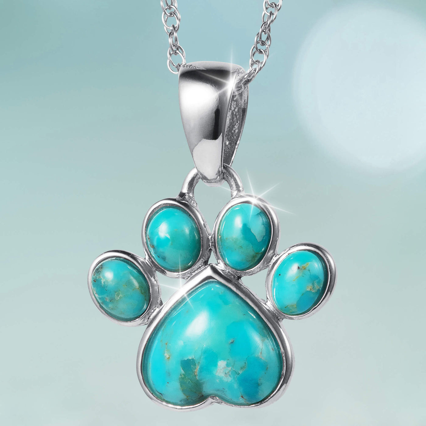 Turquoise Paws Pendant