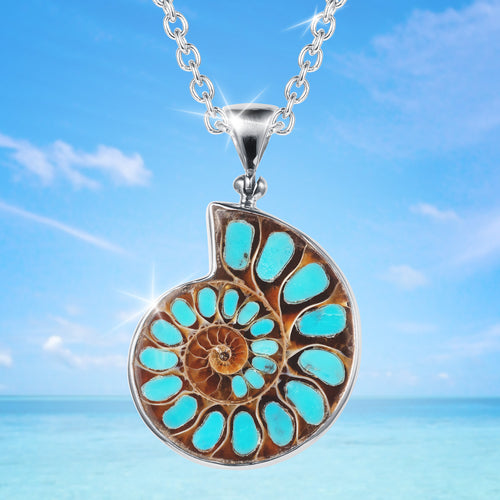 Whispering Waves Ammonite Pendant