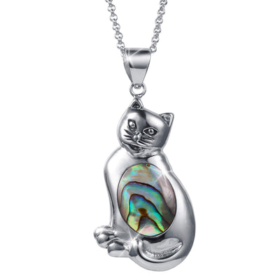 Daniel Steiger Abalone Cat Pendant