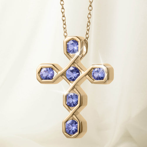 Amani Tanzanite Cross Pendant
