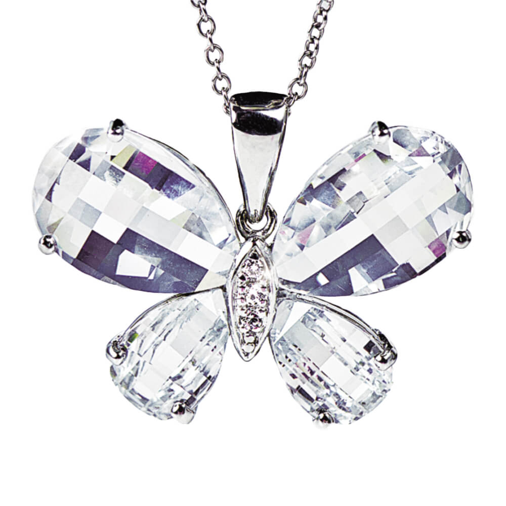 Daniel Steiger Crystal Clear Butterfly Pendant