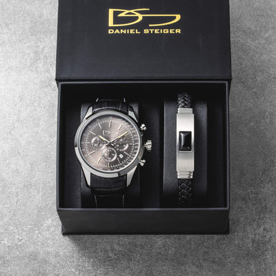 Daniel Steiger Onyx Edge Men's Watch & Bracelet Box Set