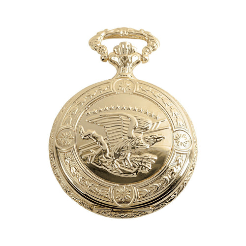 Daniel Steiger Golden Flying Eagle Hunter Pocket Watch & Chain