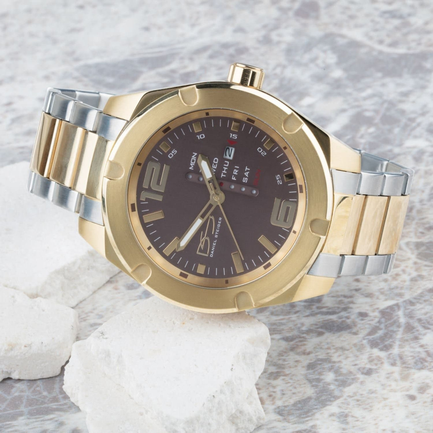 Daniel Steiger Linear Day Date Gold Two-Tone Watch