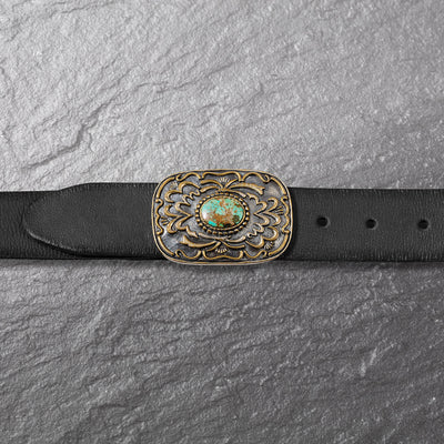 Daniel Steiger Turquoise Black Leather Belt