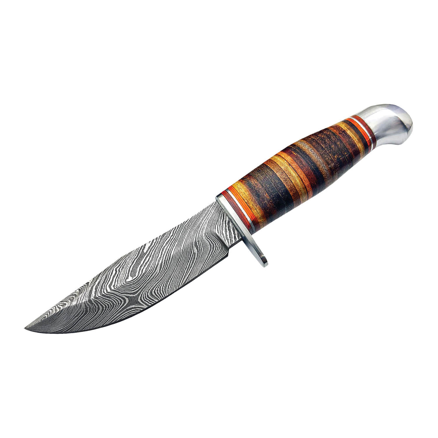 Daniel Steiger Tiger Leather Stack Damascus Knife