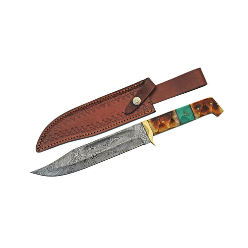 Daniel Steiger Burnt Bone & Turquoise Bowie Knife