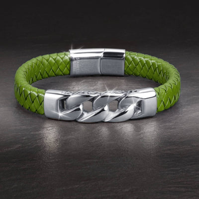 Daniel Steiger Moderno Lime Green Leather Bracelet