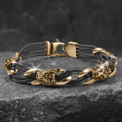 Daniel Steiger Roaring Gold Leather Bracelet