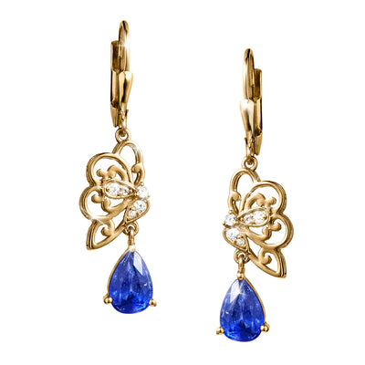 Daniel Steiger Sapphire Butterfly Earrings