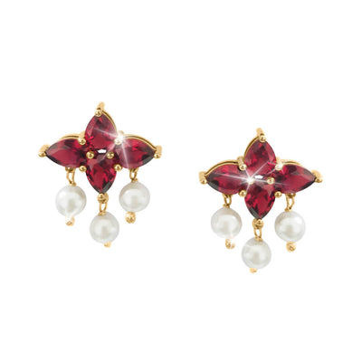 Daniel Steiger Garnet Pearl Earrings