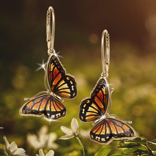 Daniel Steiger Baltic Amber Butterfly Earrings