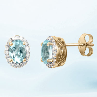 Daniel Steiger Aqua Halo Earrings