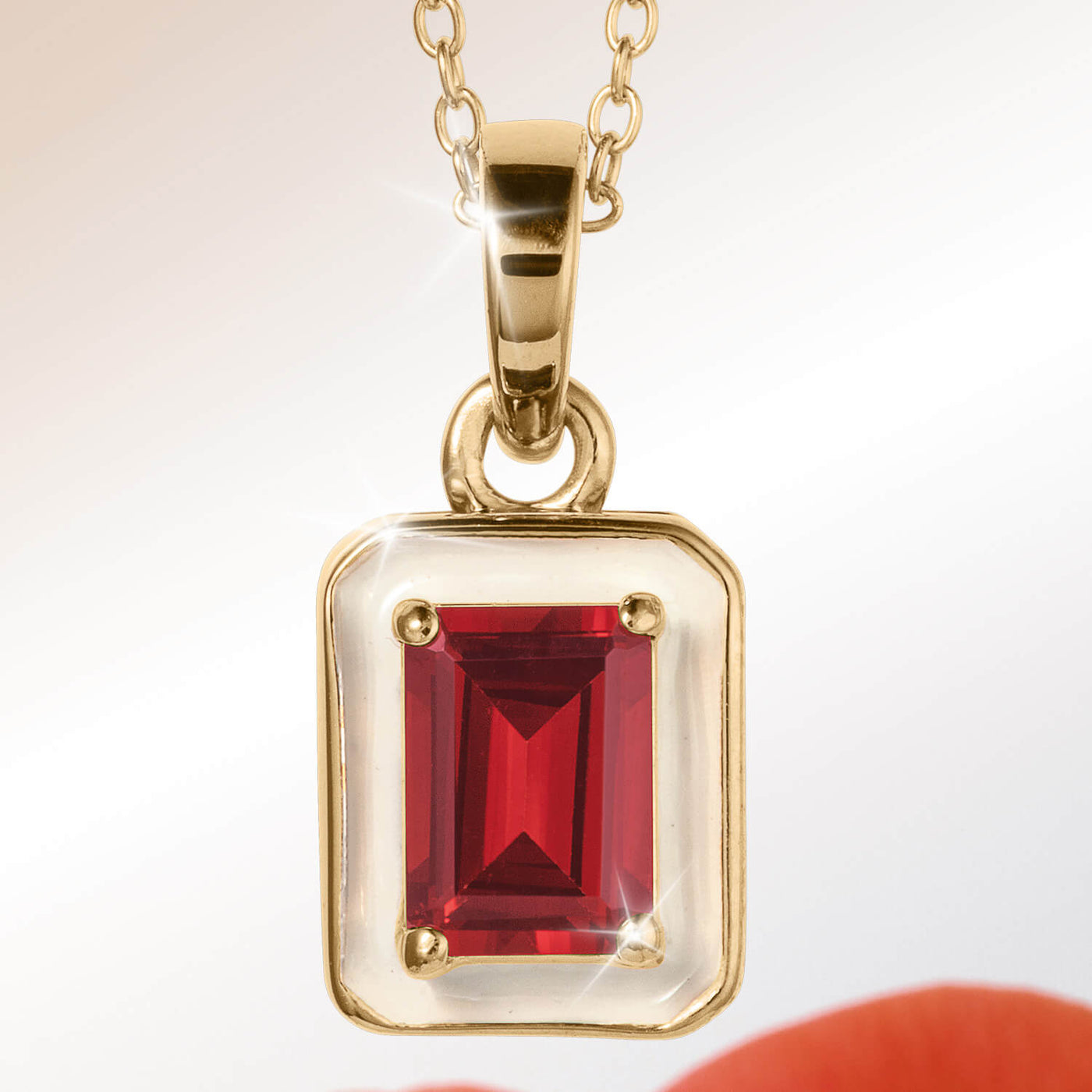 Daniel Steiger Garnet Deco Pendant