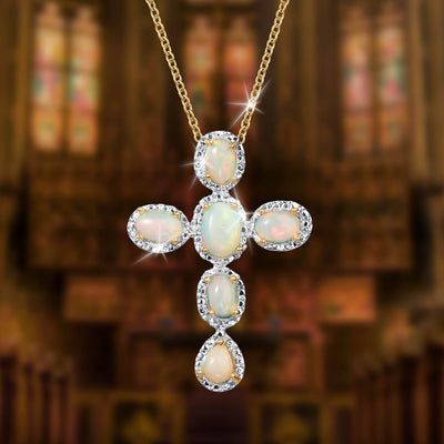 Daniel Steiger Hypnotica Opal Cross Pendant