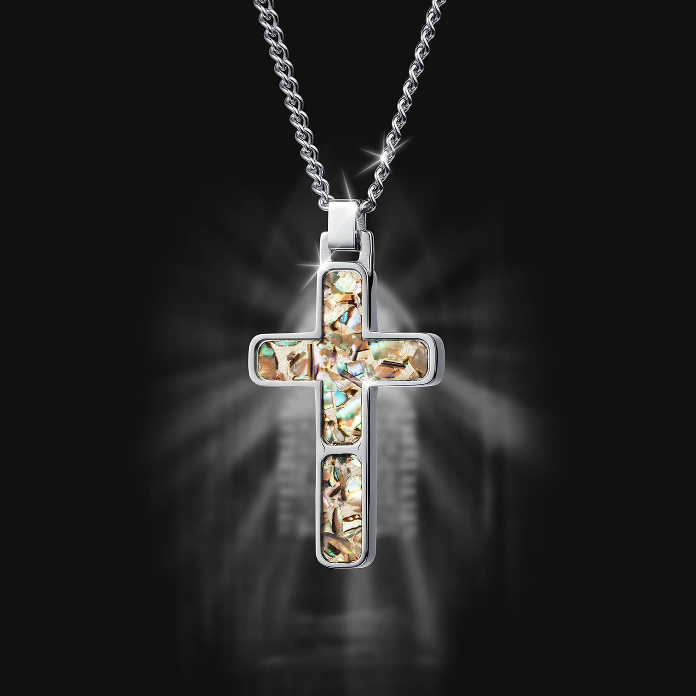 Daniel Steiger Abalone Cross Pendant