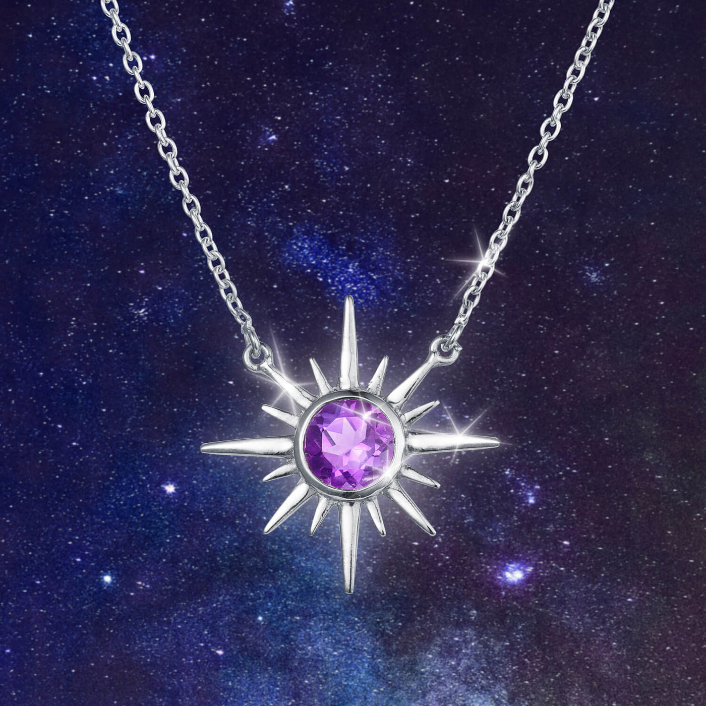 Daniel Steiger Sunburst Amethyst Ladies Necklace