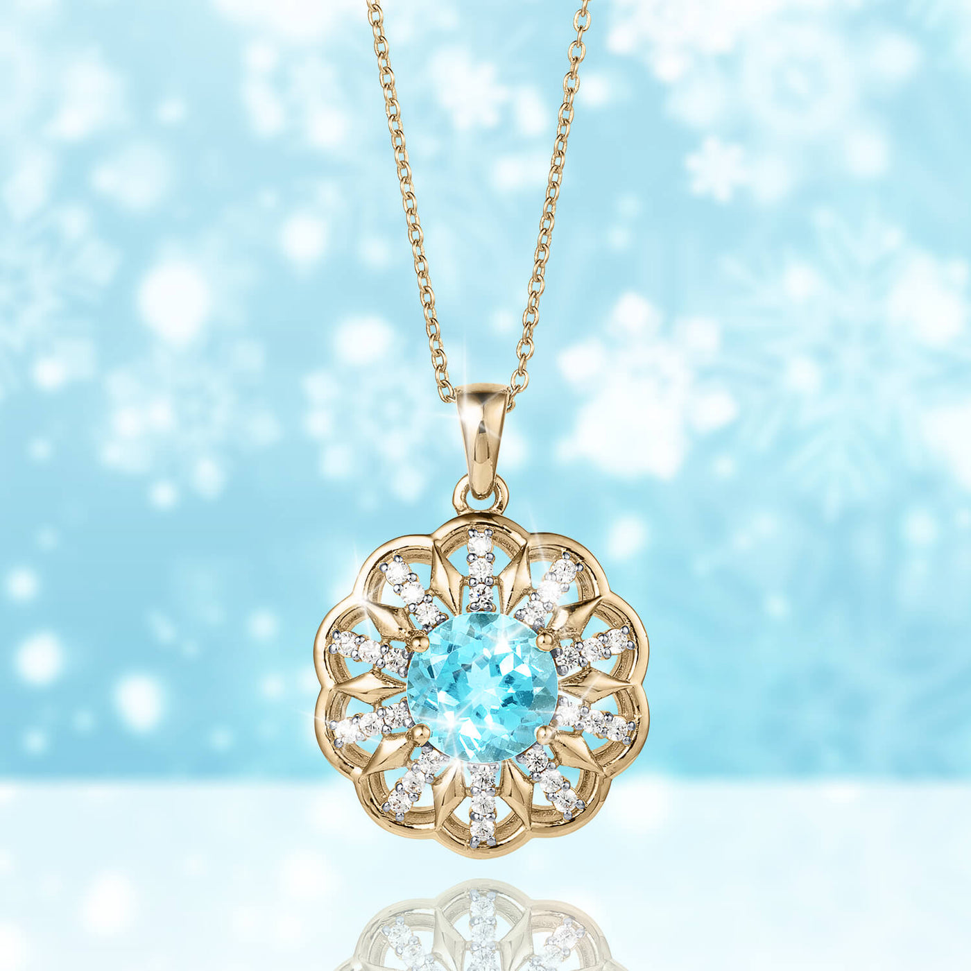 Daniel Steiger Blue Topaz Bloom Pendant