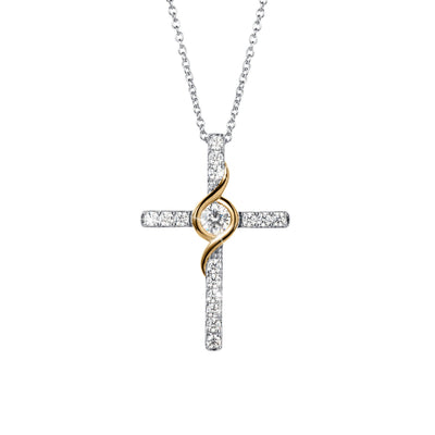 Daniel Steiger Golden Swirl Cross Pendant