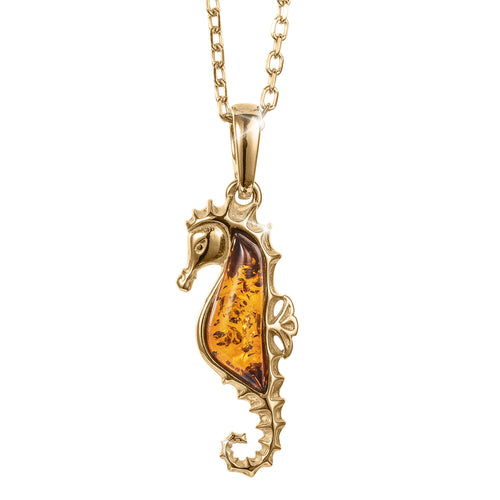 Daniel Steiger Baltic Amber Seahorse Pendant