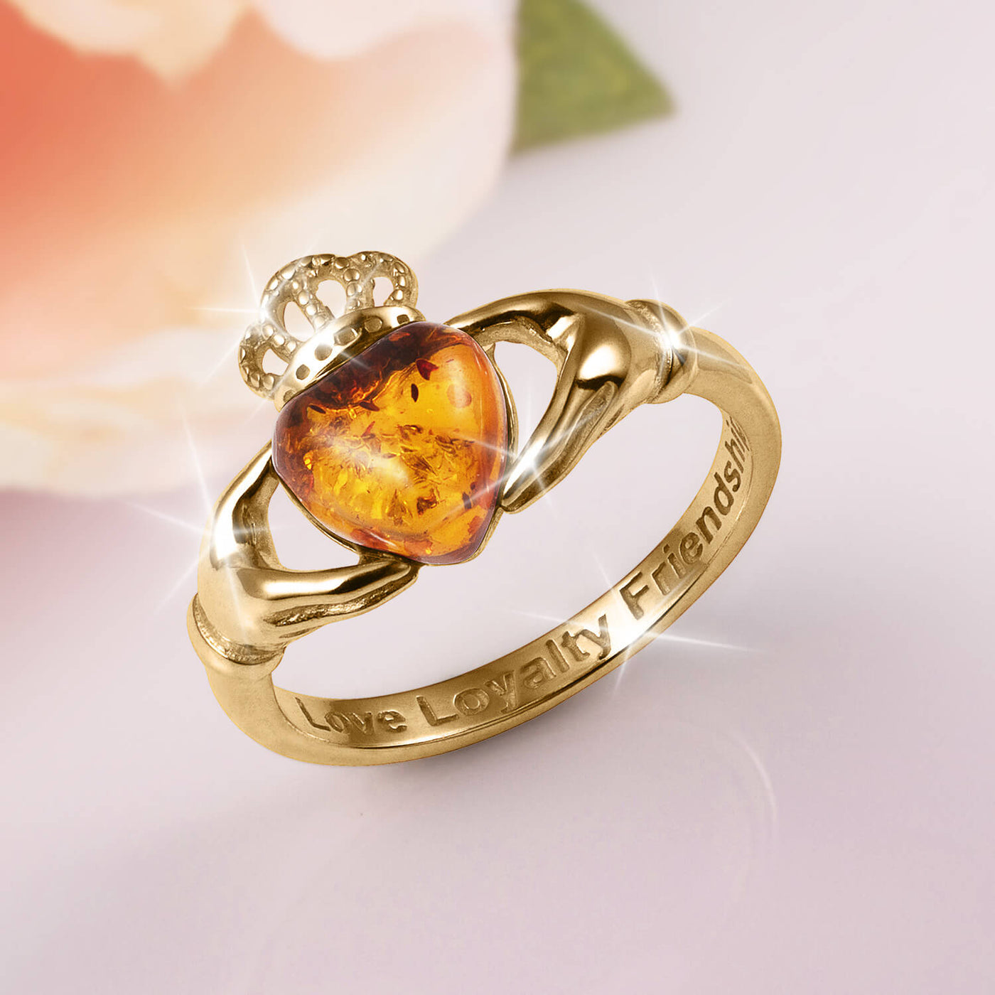 Daniel Steiger Claddagh Baltic Amber Ladies Ring