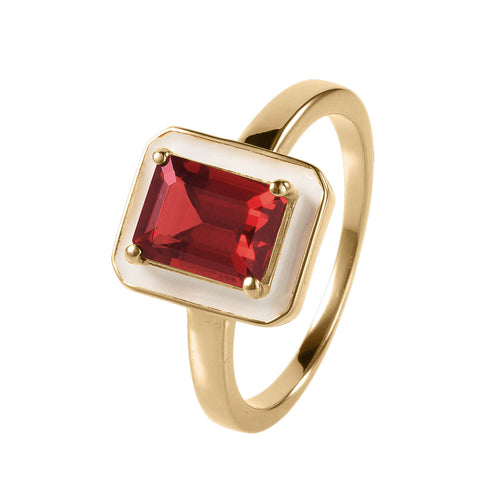 Daniel Steiger Garnet Deco Ring